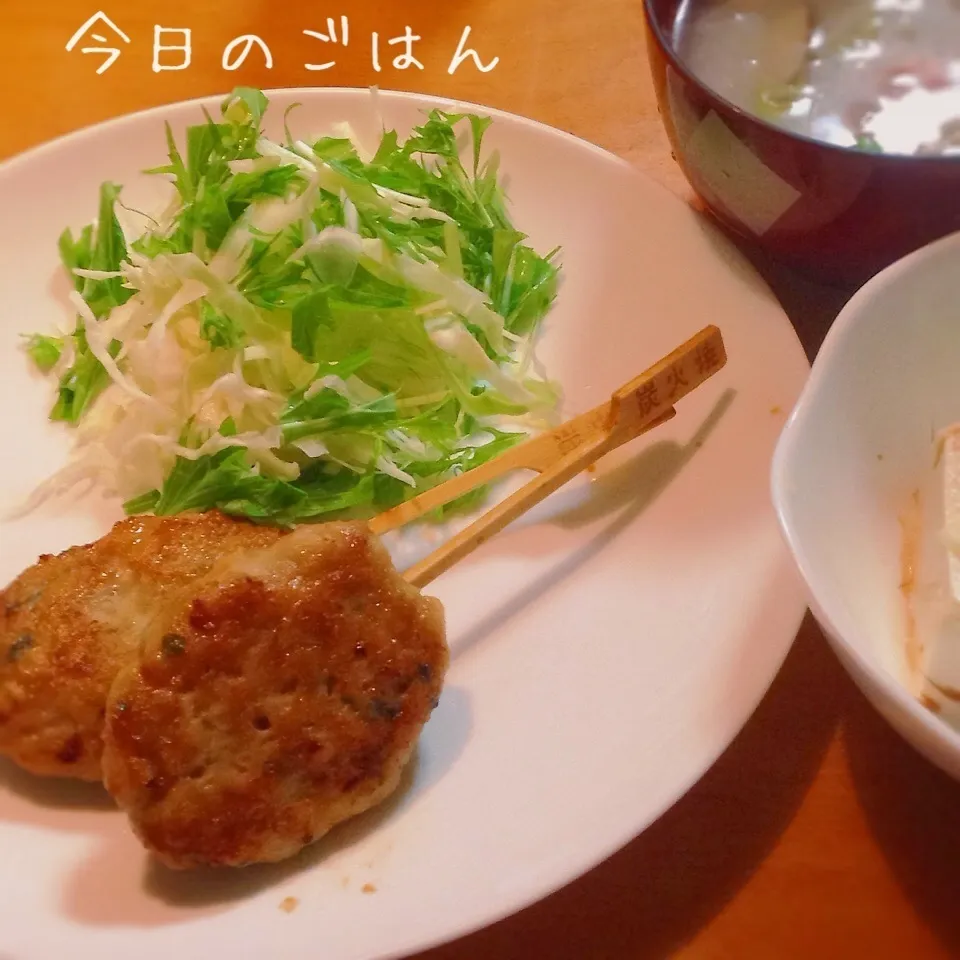 シソとれんこんのつくね、蓮根スープ、奴豆腐⭐️|kaokaoさん