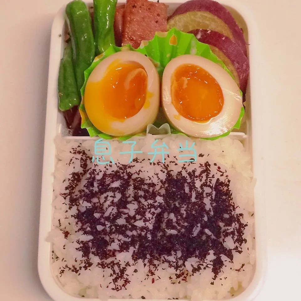 ハムステーキ、味付け煮卵、サツマイモのレモン煮⭐️|kaokaoさん