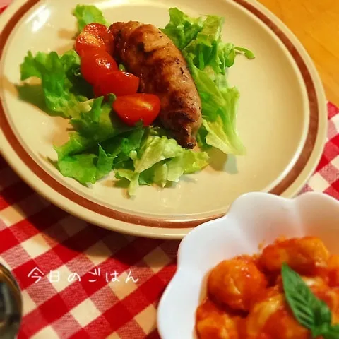 ナポリ風ブラッチョーラ、ジャガイモのニョッキトマトソース|kaokaoさん