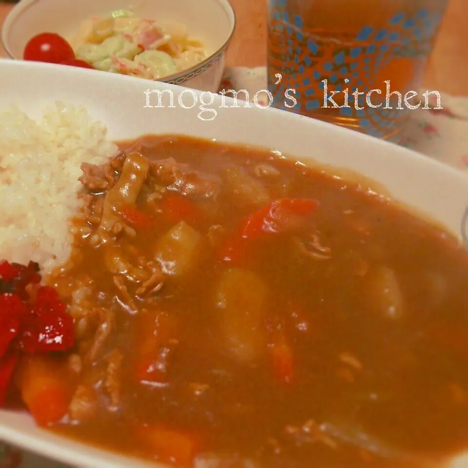 晩ご飯♪カレーライス&マカロニサラダ|mogmoさん