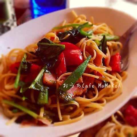 ワンディッシュで栄養満点♪夏野菜とベーコンのパスタ♪|mamaroaさん