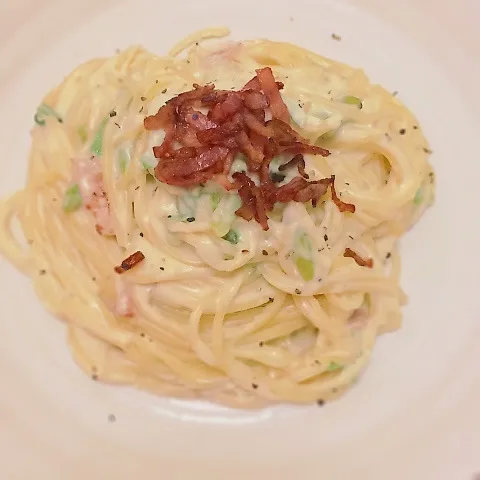 アスパラとベーコンのクリームパスタ|miiiiiさん