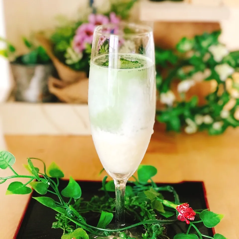 抹茶豆乳甘酒💕自家製米麹甘酒を使って🍀|bba.naoさん