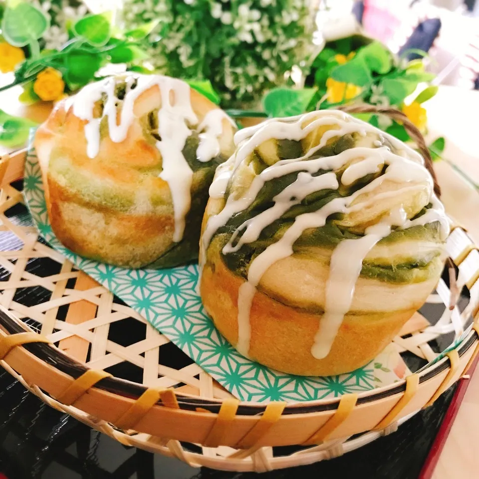 抹茶ロールパン🥐100均のアレをつかって〜〜💕|bba.naoさん