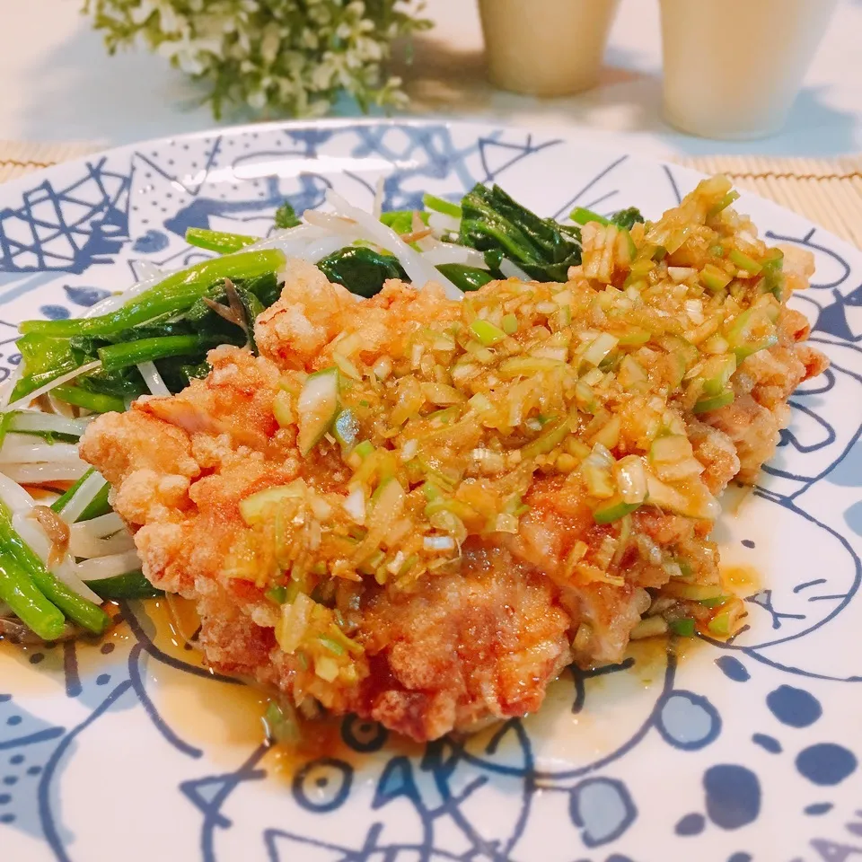 Snapdishの料理写真:カリカリチキンの万能生姜ネギソース💕揚げ物がさっぱり🍀|bba.naoさん