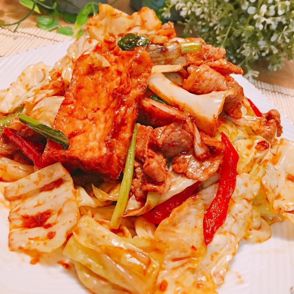 雪の下キャベツの厚揚げ回鍋肉💕節約＆ダイエット|bba.naoさん