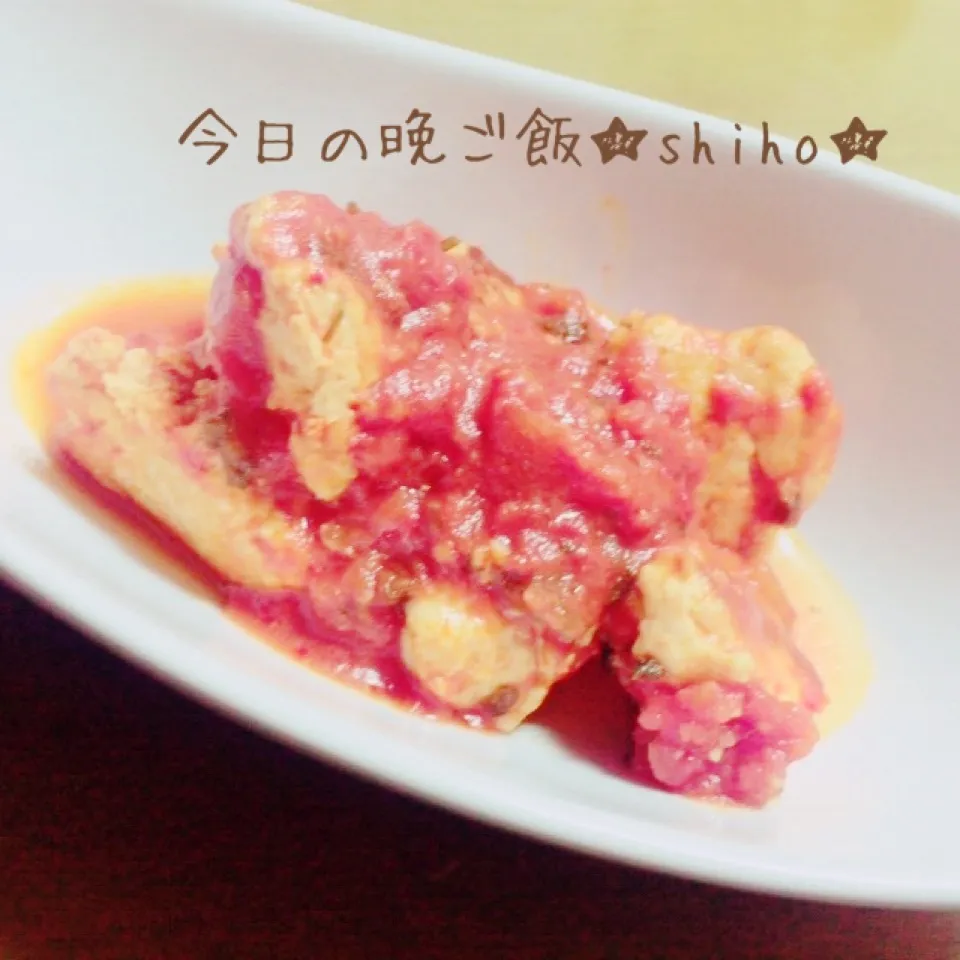 Snapdishの料理写真:鶏胸肉団子のトマト煮|Sさん