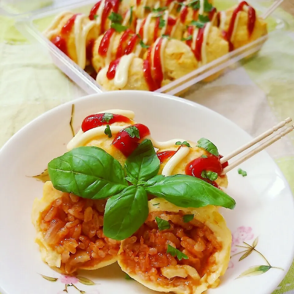 Snapdishの料理写真:たこ焼き風☆オムライス♪|円野コアラさん