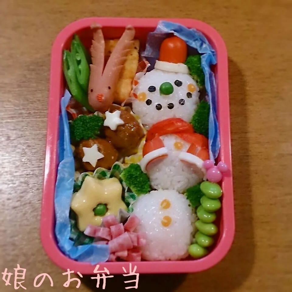 Snapdishの料理写真:サンタさんまだかな？スノーマンとトナカイ弁当|mama+mさん