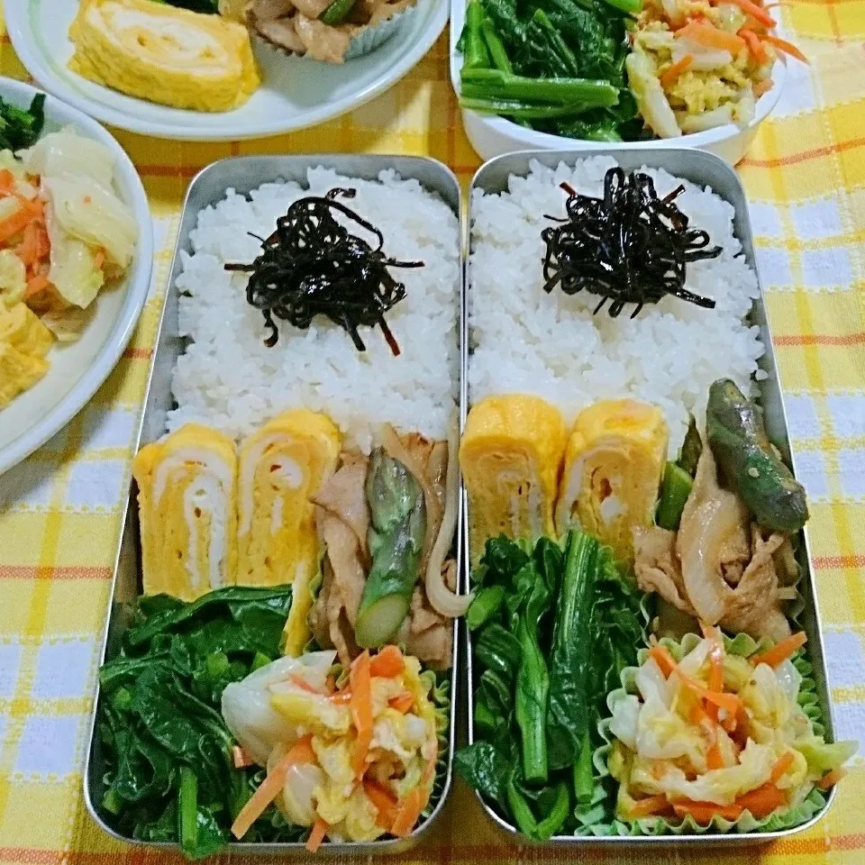 Snapdishの料理写真:豚バラとアスパラ炒め弁当🍱|ひなちゃんさん