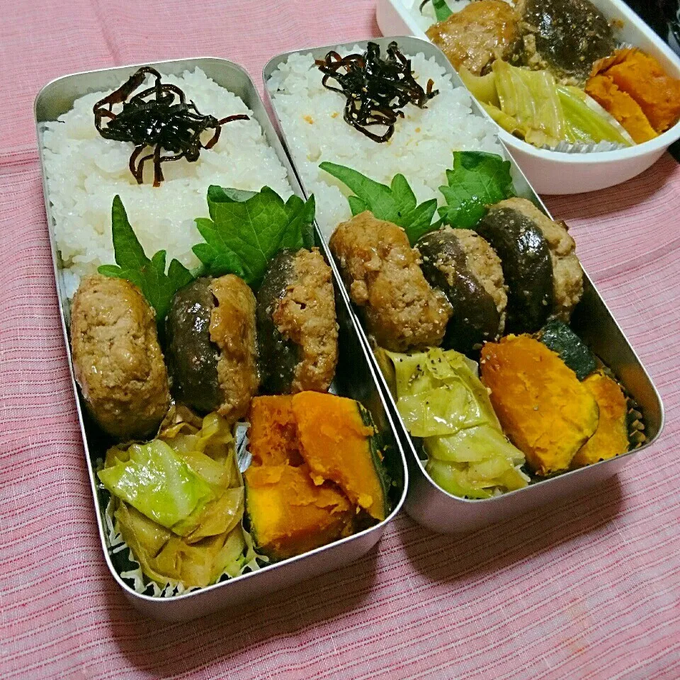 Snapdishの料理写真:肉厚しいたけの肉詰め弁当🍱|ひなちゃんさん