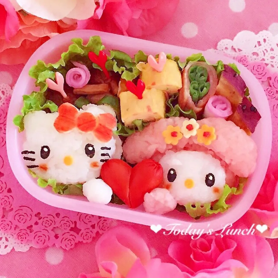 キティ＆マイメロのバレンタイン弁当♡|usacoさん