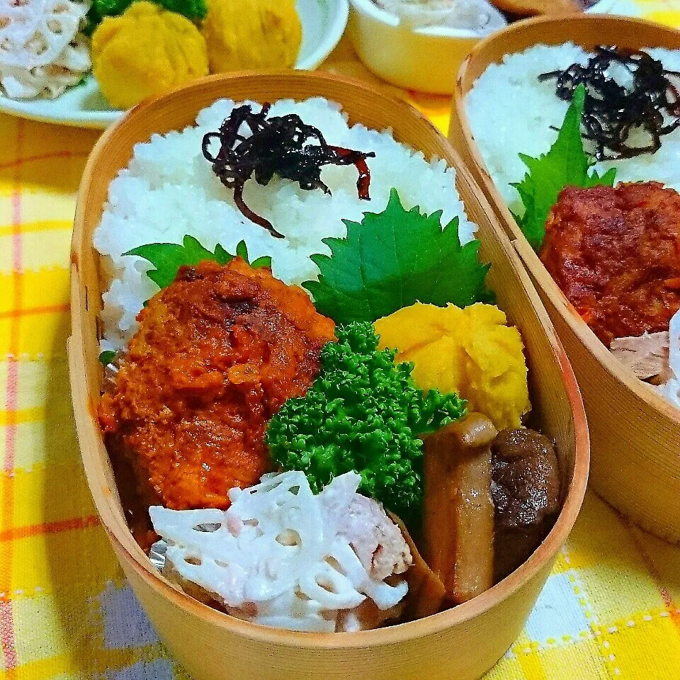 シャキシャキレンコンの煮込みハンバーグ弁当|ひなちゃんさん