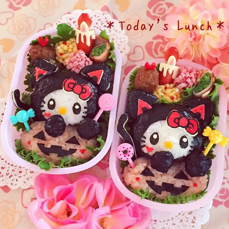 黒猫キティのハロウィン弁当♡|usacoさん