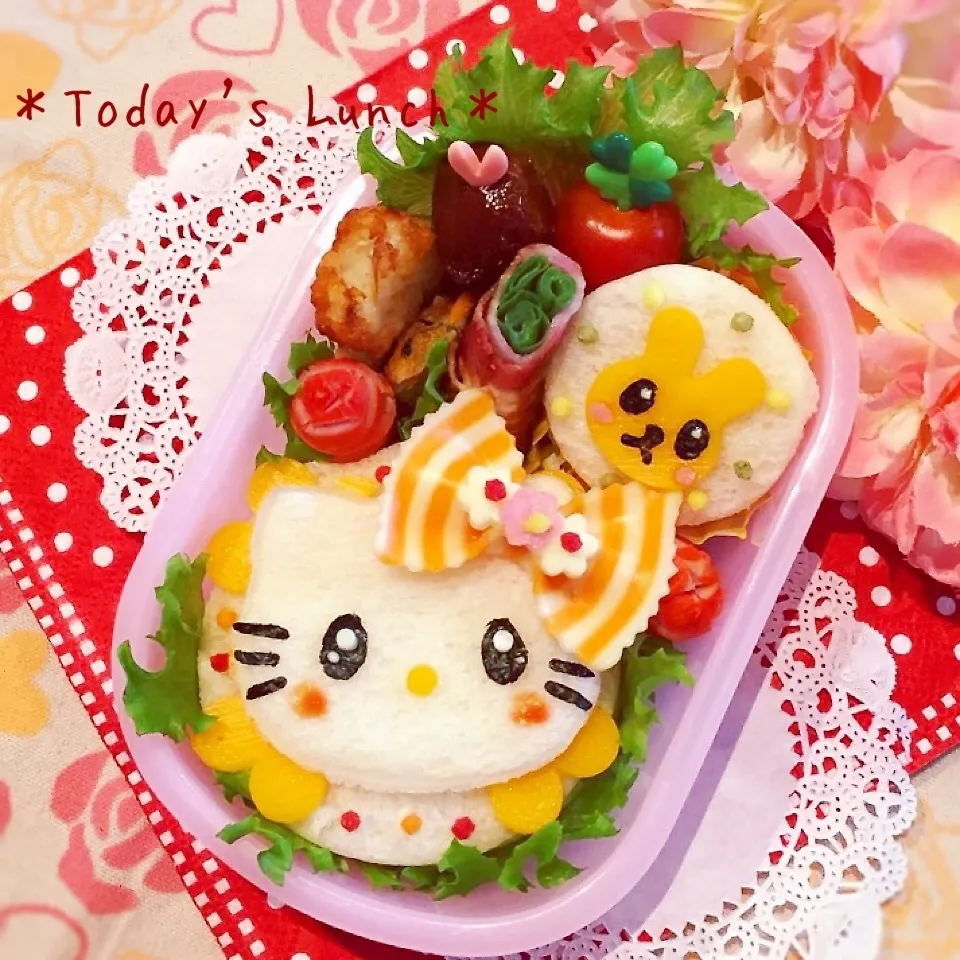 キティちゃんのサンドイッチ弁当♡|usacoさん