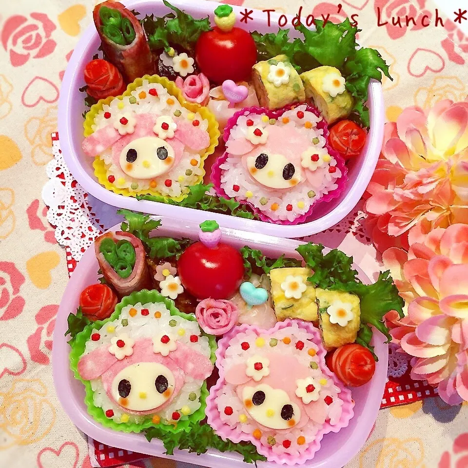 マイメロ＆ピアノちゃんの仲良し弁当♡|usacoさん