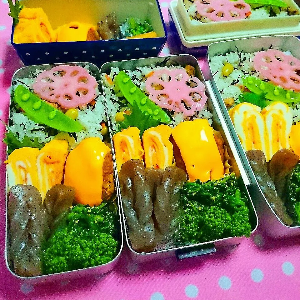 Snapdishの料理写真:チーズハンバーグ弁当|ひなちゃんさん