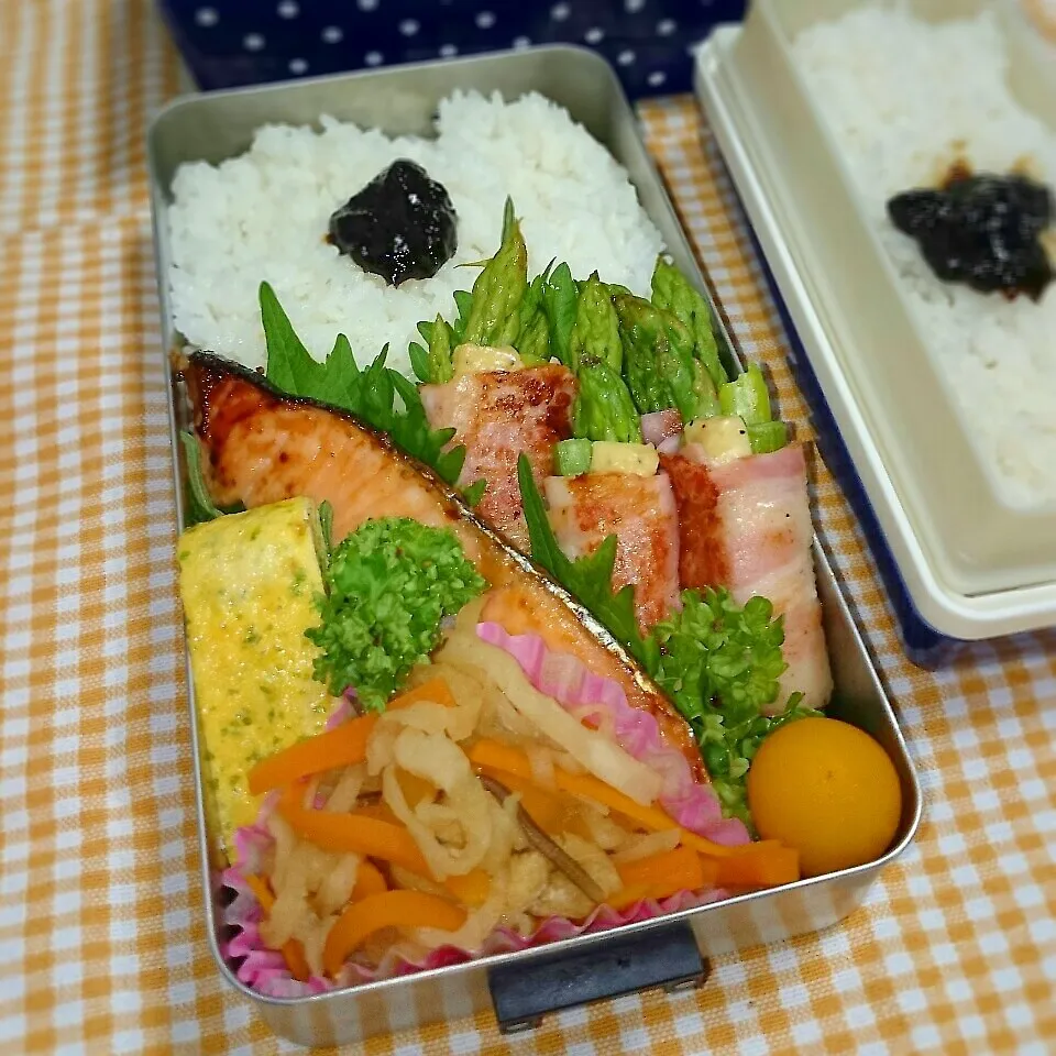 サーモン味噌漬け弁当。|ひなちゃんさん