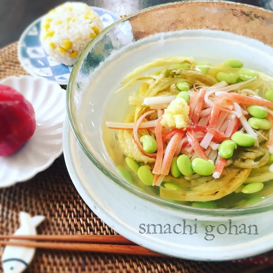 焼きなすの冷やし麺🍆|まち＊さん