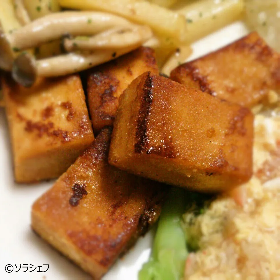 高野豆腐のにんにく生姜醤油焼き|ソラシェフさん