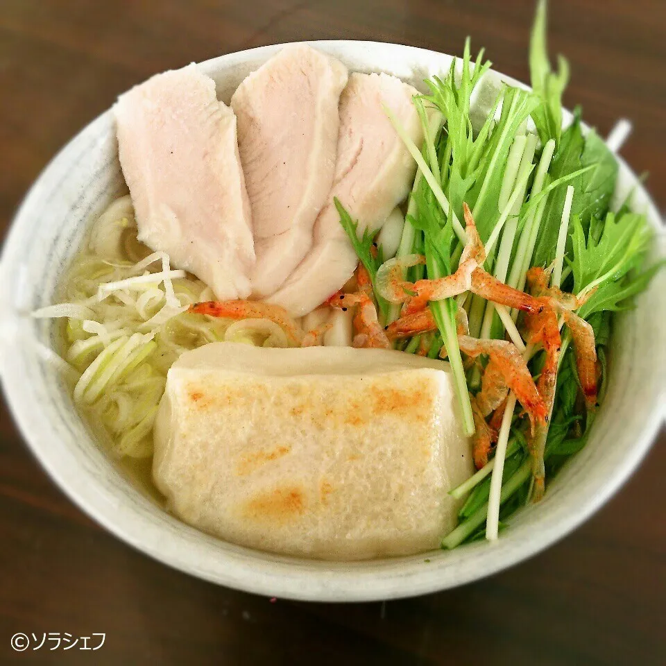 ソラシェフの昼ご飯 力餅入り鶏塩うどん|ソラシェフさん