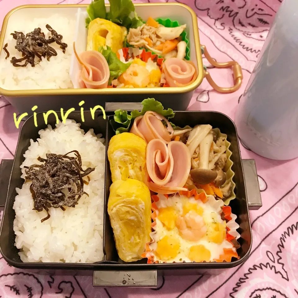 Snapdishの料理写真:2018.9.13 JK&自分弁当～無限きのこ🍄♪|rinrin*mama*さん