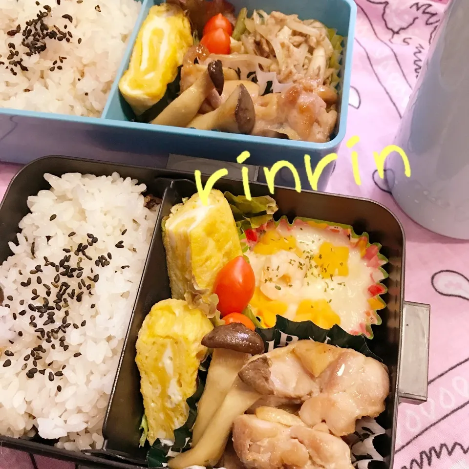 Snapdishの料理写真:2018.8.27 DD&JK弁当～焼き鳥風焼き...♪|rinrin*mama*さん