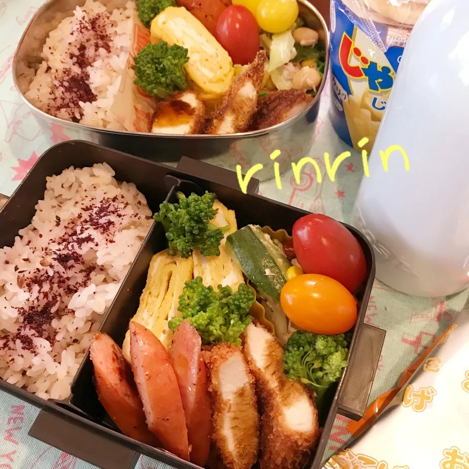 Snapdishの料理写真:2018.6.8 JK＆自分弁当～柔らかチキンカツ♪♪|rinrin*mama*さん