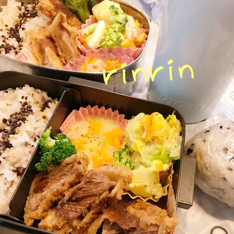 Snapdishの料理写真:2018.6.5 JK＆自分弁当～ヒレカツ♪♪|rinrin*mama*さん