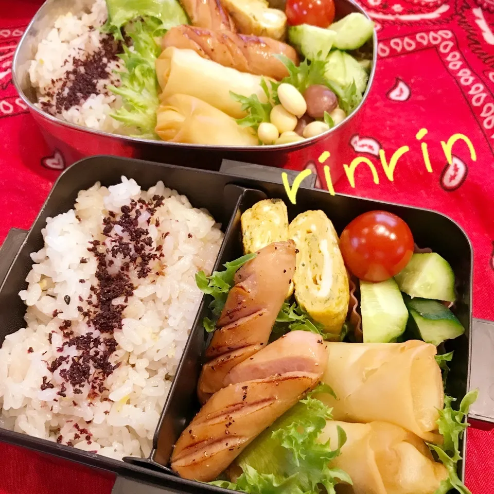 Snapdishの料理写真:2018.5.23 JK＆自分弁当～青のりの卵焼き♪♪|rinrin*mama*さん