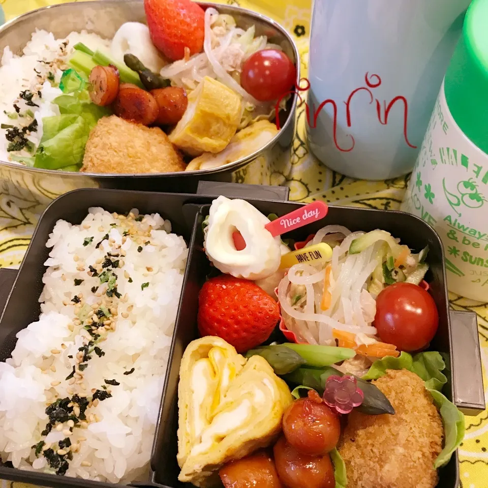 Snapdishの料理写真:2018.5.1 JK＆自分弁当～春雨サラダ♪♪|rinrin*mama*さん