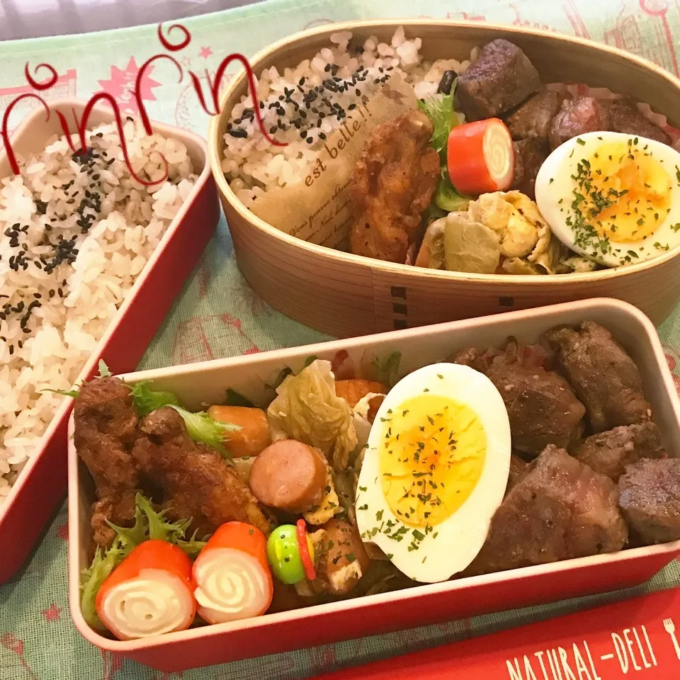 Snapdishの料理写真:7.28 JC部活&自分弁当～和牛ステーキ♪|rinrin*mama*さん