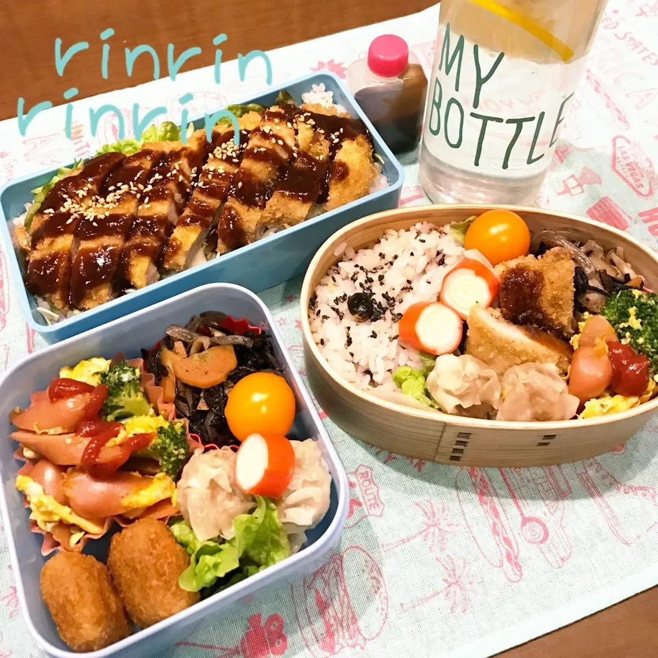 1.12 高3男子＆自分弁当～ソースカツ丼♪|rinrin*mama*さん