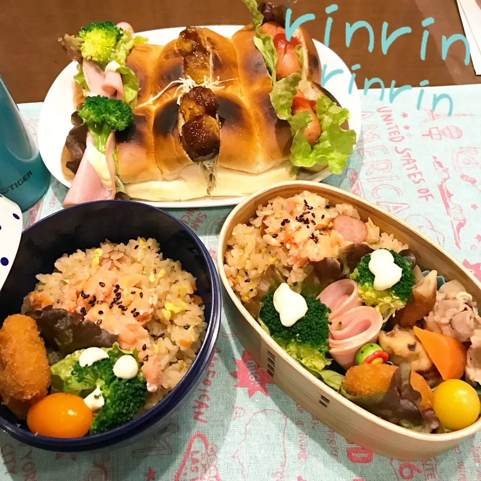 Snapdishの料理写真:12.6 JC夜練習＆自分弁当～ウインナー炒飯♪|rinrin*mama*さん