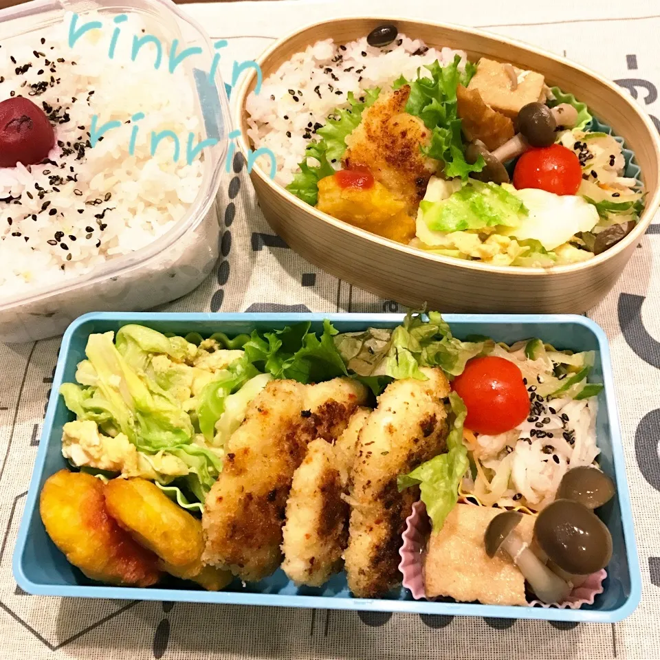 11.15 高3男子弁当＆自分弁当～キャベたま🎶|rinrin*mama*さん