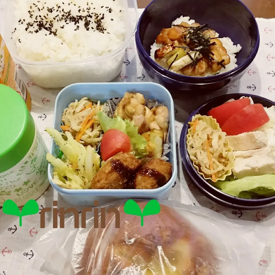 Snapdishの料理写真:9-29 高3男子弁当&自分弁当～切り干し大根ツナ炒め♪|rinrin*mama*さん