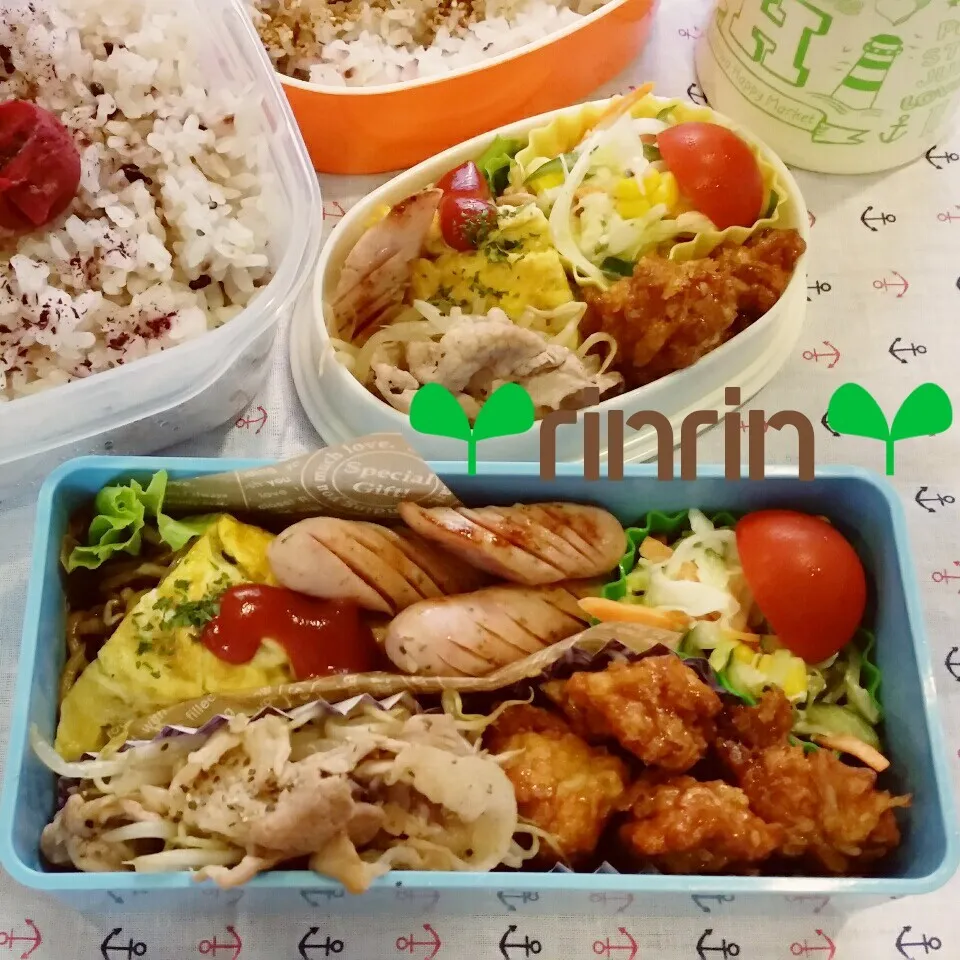 9-2 高3男子弁当&自分弁当～コールスローサラダ♪|rinrin*mama*さん