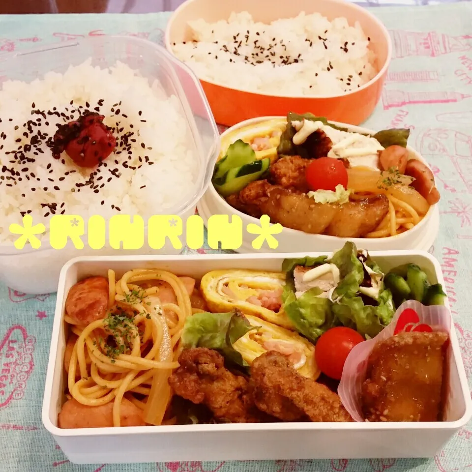 6-7 高3男子弁当&自分弁当～紅しょうが入り卵焼き♪|rinrin*mama*さん