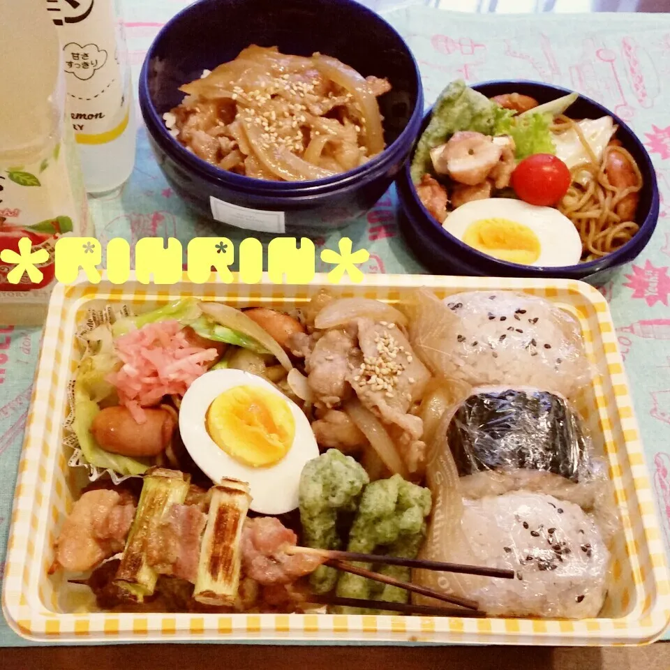 6-2 高3男子弁当&自分弁当～🐽しょうが焼き♪|rinrin*mama*さん