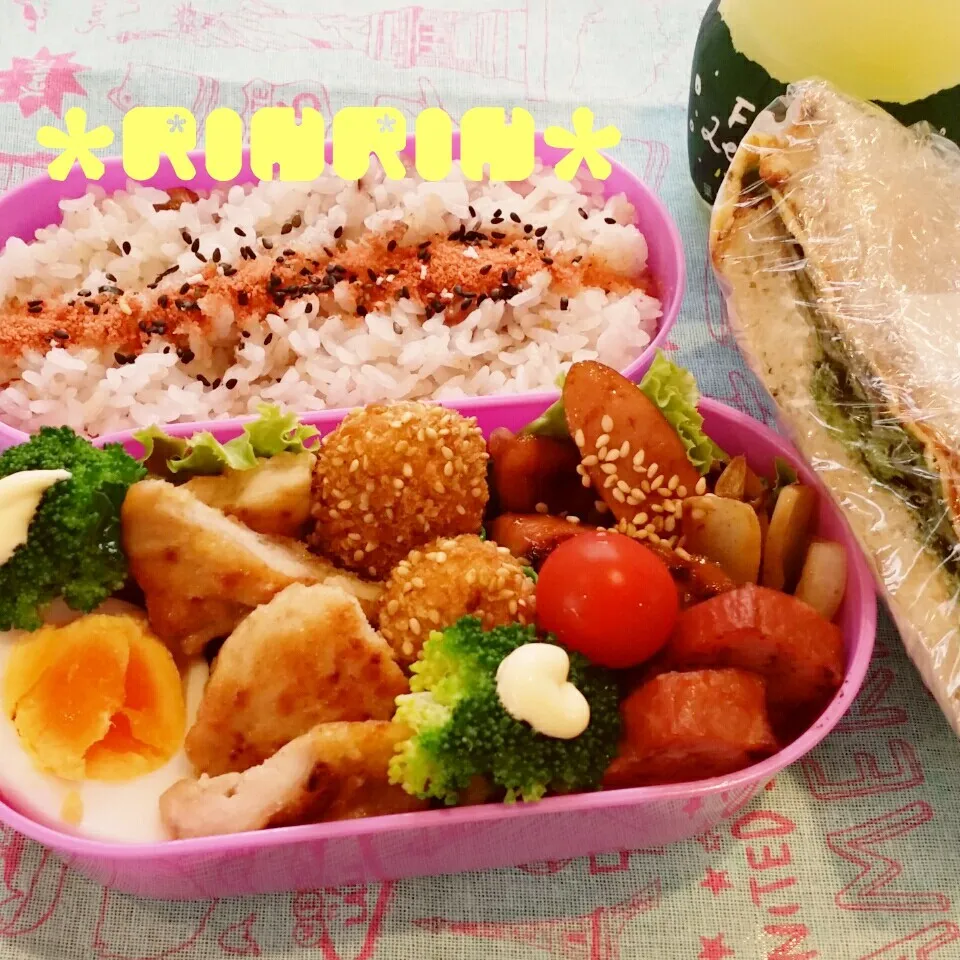 Snapdishの料理写真:5-28 JCちゃん部活弁当～チキンステーキ♪|rinrin*mama*さん