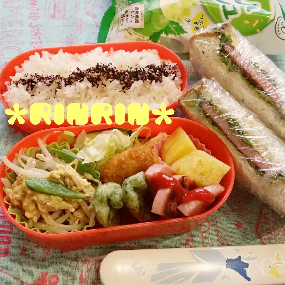 Snapdishの料理写真:5-15 JC部活弁当～ごはんパンサンド♪|rinrin*mama*さん