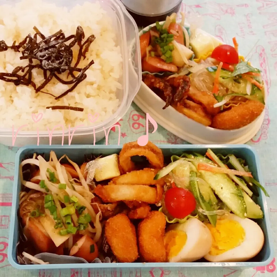 Snapdishの料理写真:4-14 高3男子弁当&自分弁当～中華春雨サラダ♪|rinrin*mama*さん