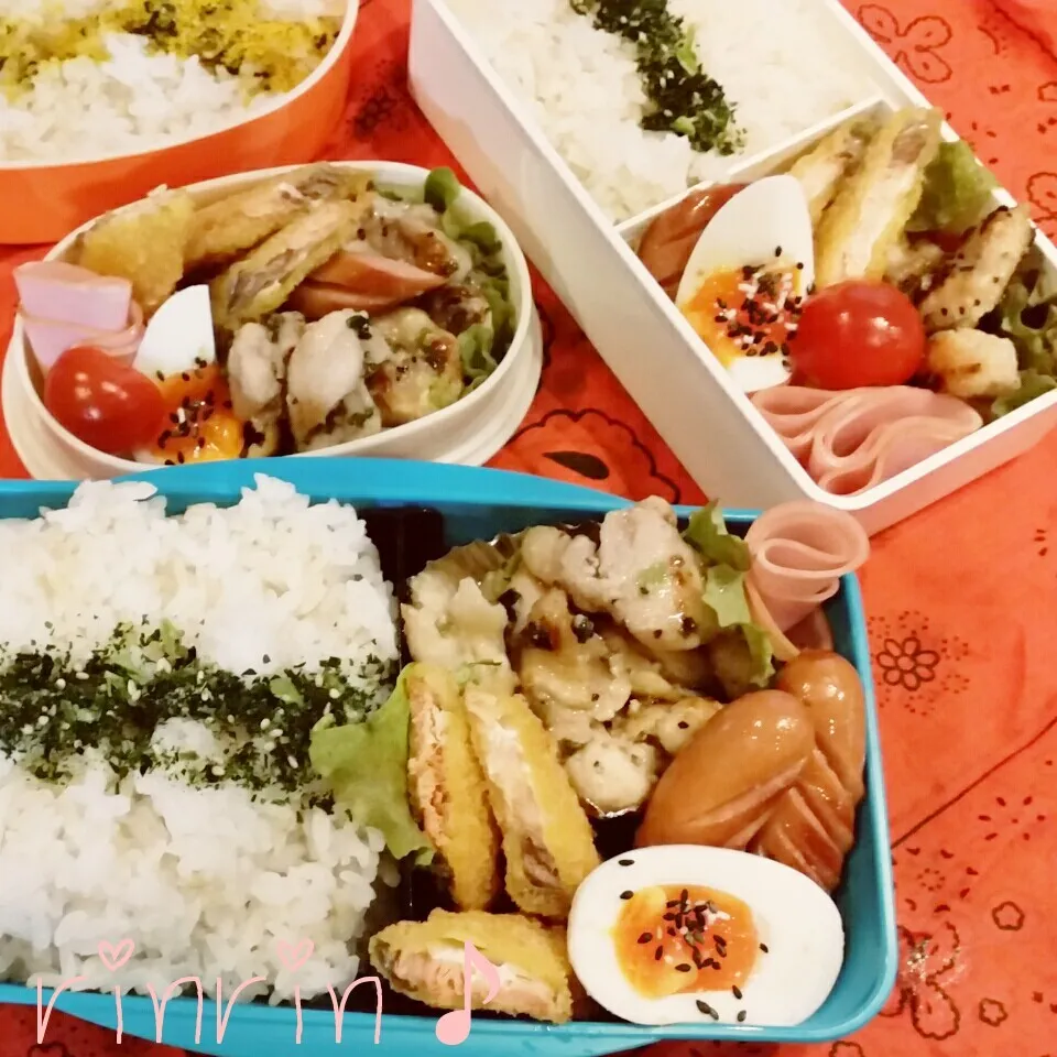 Snapdishの料理写真:3-2 高2男子&JC夜練&自分弁当～若鳥のねぎ塩焼き♪|rinrin*mama*さん