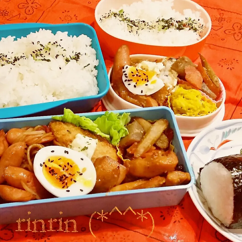 Snapdishの料理写真:1-27 高２男子弁当&自分弁当～きんぴらごぼう♪|rinrin*mama*さん