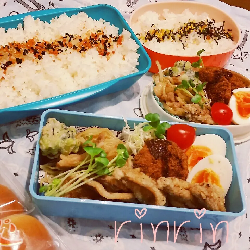 12-7 高２男子弁当&自分弁当～🐽しょうが焼き♪|rinrin*mama*さん