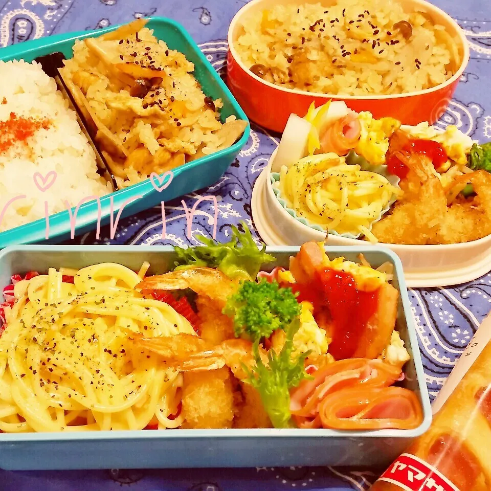 12-2 高２男子弁当&自分弁当～五目炊き込みご飯♪|rinrin*mama*さん