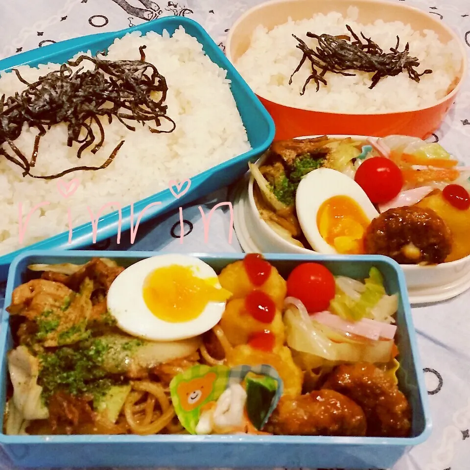 11-24 高２男子弁当&自分弁当～太麺焼きそば♪|rinrin*mama*さん