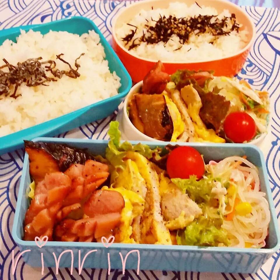 10-15 高２男子弁当&自分弁当～ポークピカタ♪|rinrin*mama*さん