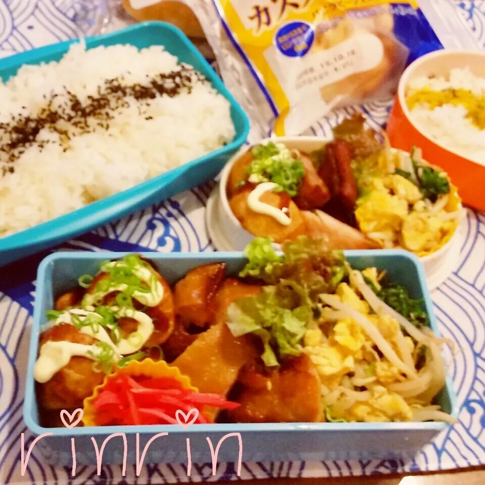 Snapdishの料理写真:10-14 高２男子弁当&自分弁当～チキンステーキ♪|rinrin*mama*さん