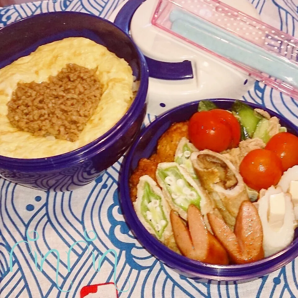 8*18 JC部活弁当～オクラの肉巻き～♪|rinrin*mama*さん